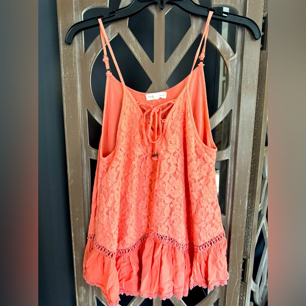 Coco + Jamieson Coral Lace Top